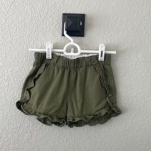 Crewcuts J Crew Olive Green Ruffle Shorts